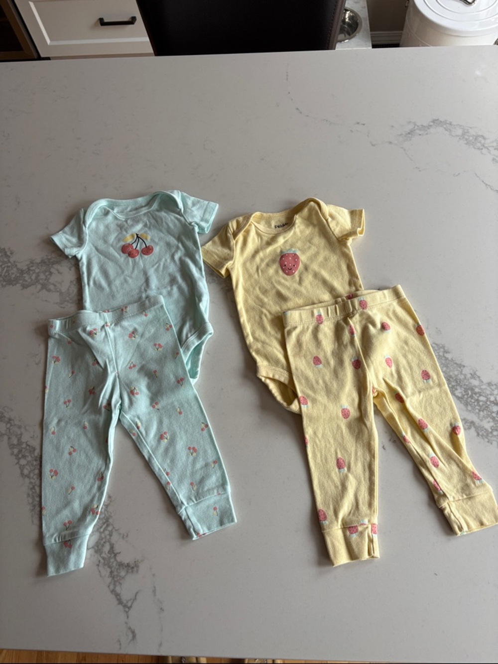 Pekkle Mint and Yellow bodysuits and pants sets 9M